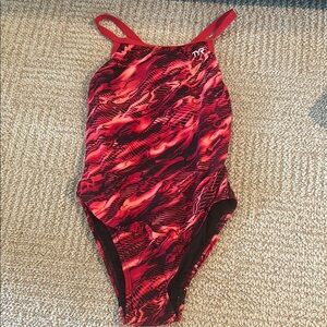 TYR Kids Swimwear - Red Patterned Swimsuit